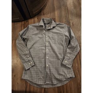 Lauren Ralph‎ Lauren Black Label Black and White Plaid Button Down Shirt